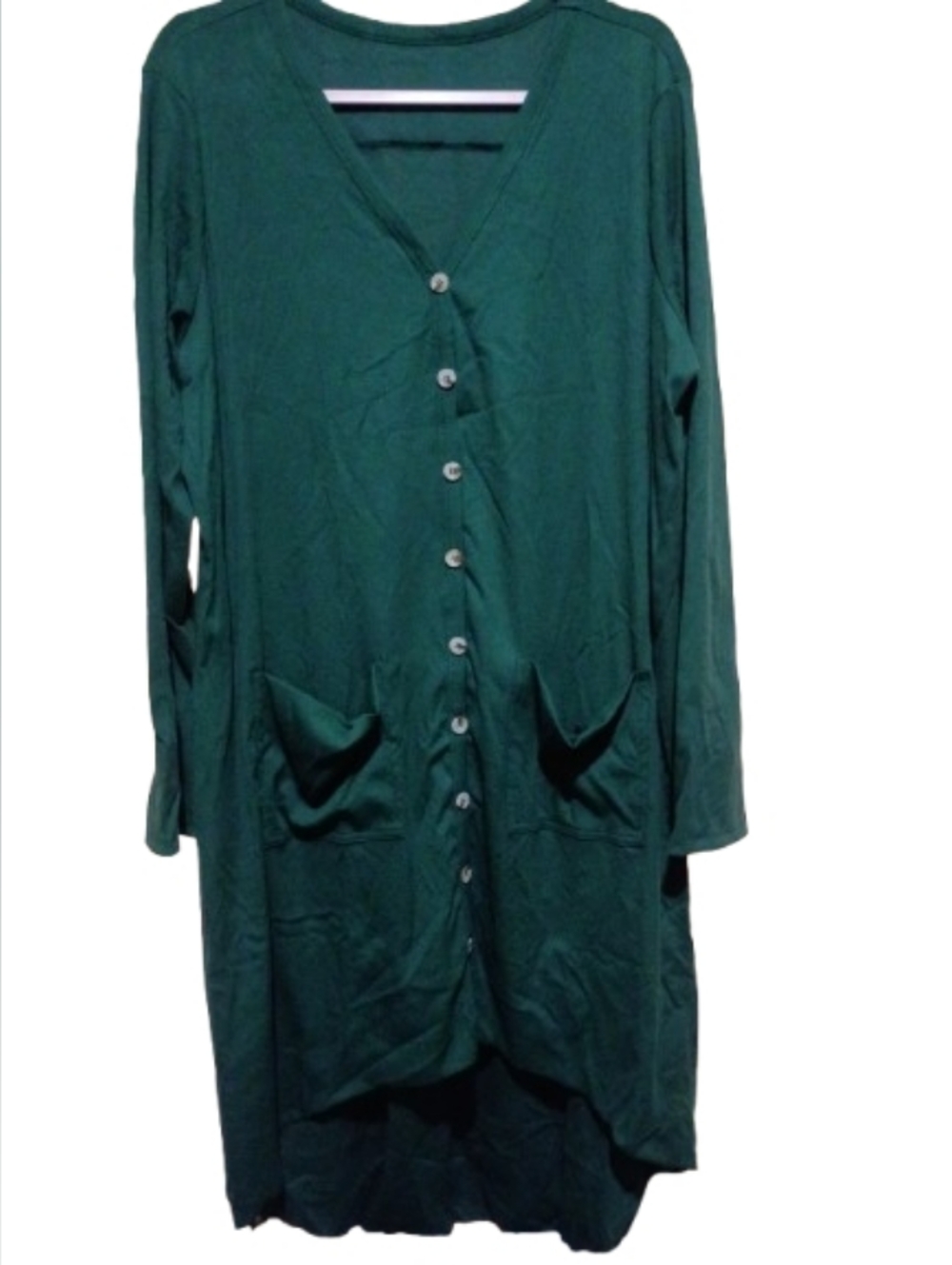 Dark Green Button-Down Midi Dress (NWOT)